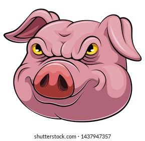 Head of an pig cartoon