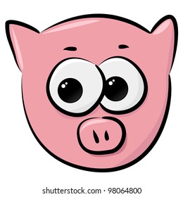 head of pig, cartoon, icon,doodle