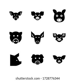 head pig icon or logo isolated sign symbol vector illustration - Collection of high quality black style vector icons
