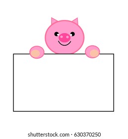 The head of a pig and the legs hold the frame for advertising, labels, postcards