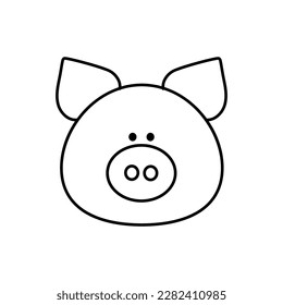 Head of pig on white background