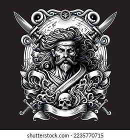 Una cabeza de una insignia de pirata