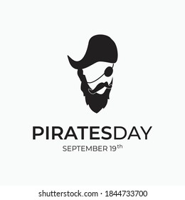 head Pirates logo silhouette isolated on white - event of the world
