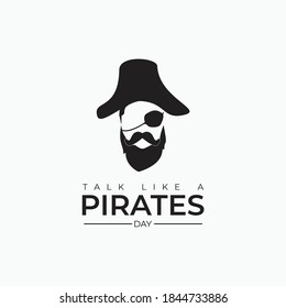 head Pirates logo silhouette isolated on white - september event