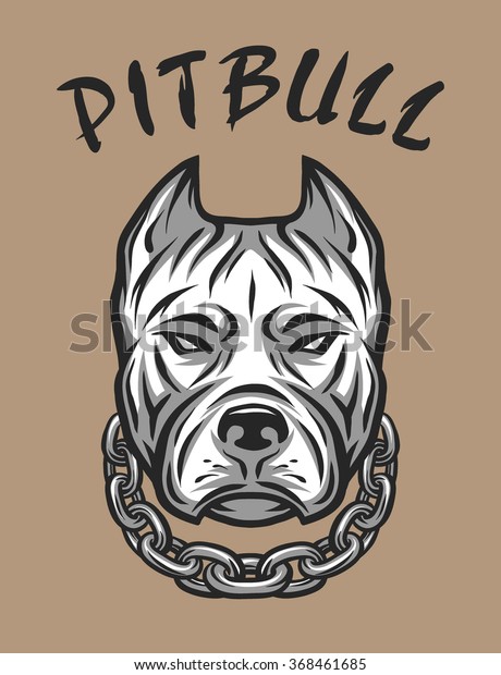 Head Pit Bull Chain Stock Vector (Royalty Free) 368461685