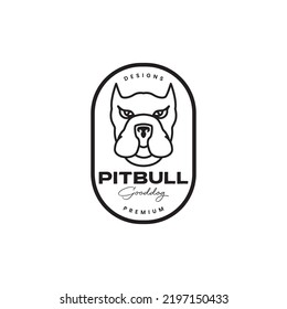 head pitbull dog badge vintage logo