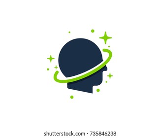 Head Planet Icon Logo Design Element