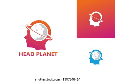 Head Planet Logo Template Design Vector, Emblem, Design Concept, Creative Symbol, Icon