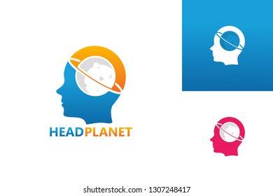 Head Planet Logo Template Design Vector, Emblem, Design Concept, Creative Symbol, Icon