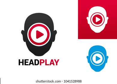 Head Play Logo Template Design Vector, Emblem, Design Concept, Creative Symbol, Icon