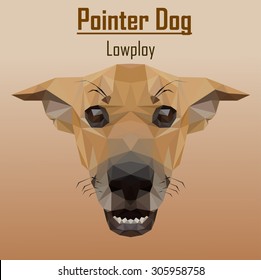 Head of Pointer Dog Low Poly and Triangle Style