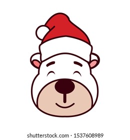 head of polar bear with hat vector illustration design