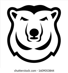 head polar bear logo template vector icon illustration
