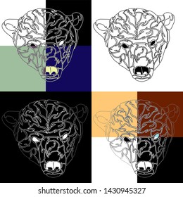 The head of the polar bear tattoo background