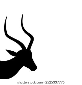 head portfolio gazelle, antelope silhouette black vector. gazelle vector side view illustration isolated on white background