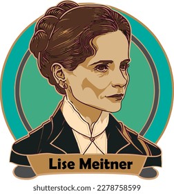 Head-Portrait-Vektorgrafik des Wissenschaftlers Lise Meitner