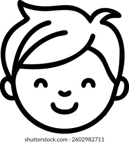 Head portraits of boys line art with yellow hair and playful features, perfect for branding, media, and storytelling