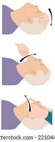 Head Position For An Open Patent Airway In Preparation For Ventilation Techniques. Created In Adobe Illustrator. EPS 10.