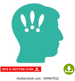 Head Problems EPS vector icon. Illustration style is flat iconic cyan symbol on white background.