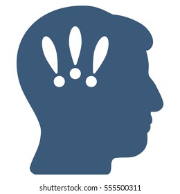 Head Problems vector pictogram. Style is flat graphic symbol, blue color, white background.