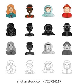 Head, profession, hobbies and other web icon in cartoon style. Special, overalls, fireman icons in set collection.