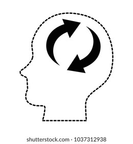 head profile with arrows reload