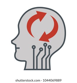 head profile with arrows reload