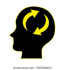 head profile with arrows reload