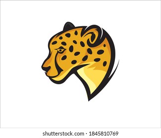 head profile  cat, tiger, lion, jaguar, cheetah, panther logo mascot design