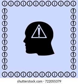 head profile with exclamation sign vector icon