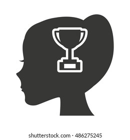 head profile human with education icon vector illustration design