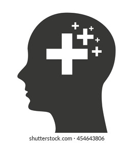 head profile mind icon vector isolated graphic