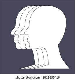 head in profile  modern vector face