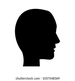 head profile silhouette icon image vector illustration design  black and white