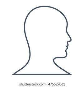 Head profile silhouette vector icon