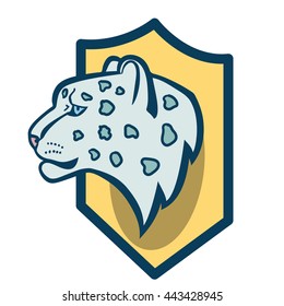 The head of the profile of the snow leopard coat of arms.