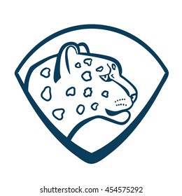 The head of the profile of the snow leopard coat of arms.