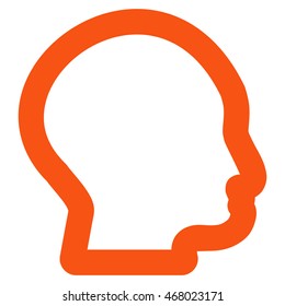Head Profile vector icon. Style is stroke flat icon symbol, orange color, white background.
