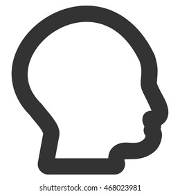 Head Profile vector icon. Style is stroke flat icon symbol, gray color, white background.