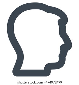 Head Profile vector icon. Style is stroke flat icon symbol, smooth blue color, white background.