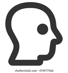 Head Profile vector icon. Style is contour flat icon symbol, gray color, white background.