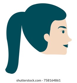 head profile woman avatar character