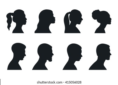 head, profile, woman, man, silhouette, portrait