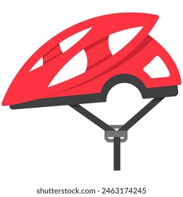 Head protection for biking vector cartoon illustration isolated on a white background.