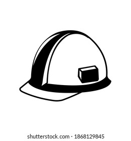 Head Protection Black Icon, Vector Illustration, Isolate On White Background Label. EPS10
