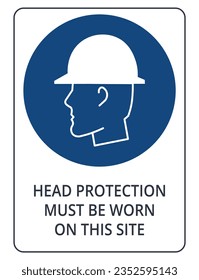 Head Protection Must be Worn Sign
