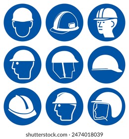 Head Protection Set Symbol Sign,Vector Illustration, Isolated On White Background Label. EPS10 