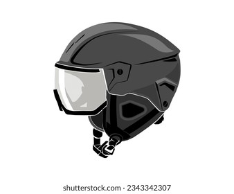 head protection. ski helmet, head protection, vector on white background