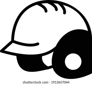 Head Protection Vector glyph Icon Design, Base ball Symbol on white background, bat and ball game Sign, Sports equipment Stock, Helmet Concept, 