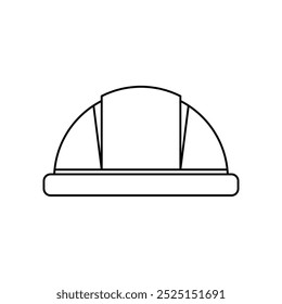 Ícone da linha do capacete do trabalhador de proteção de cabeça